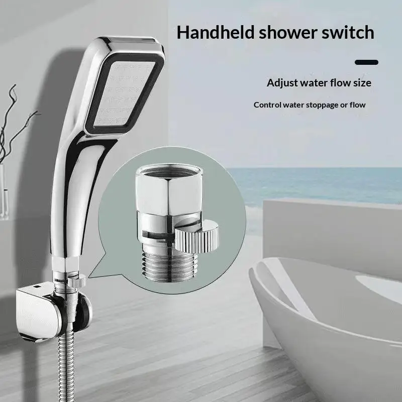 Straight Through Shower Shut-off Angle Valve Water Flow Control Valve Easy Operation for Home Bathroom Fixture Upgrade