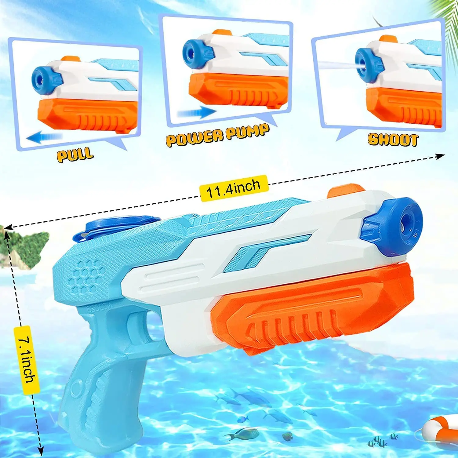 Water Guns Summer Soaker Squirt Guns 600CC for kids Boys Girls Adults Outdoor Toy for Swimming Pool Yard Lawn Beach