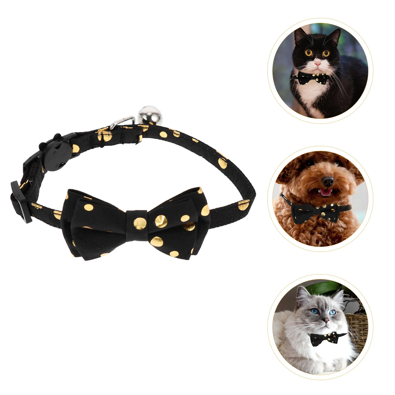 

Kitten Collars Bow Detachable Bowknot Cat with Bowtie Decorative Elasticity Black Bows for Cats