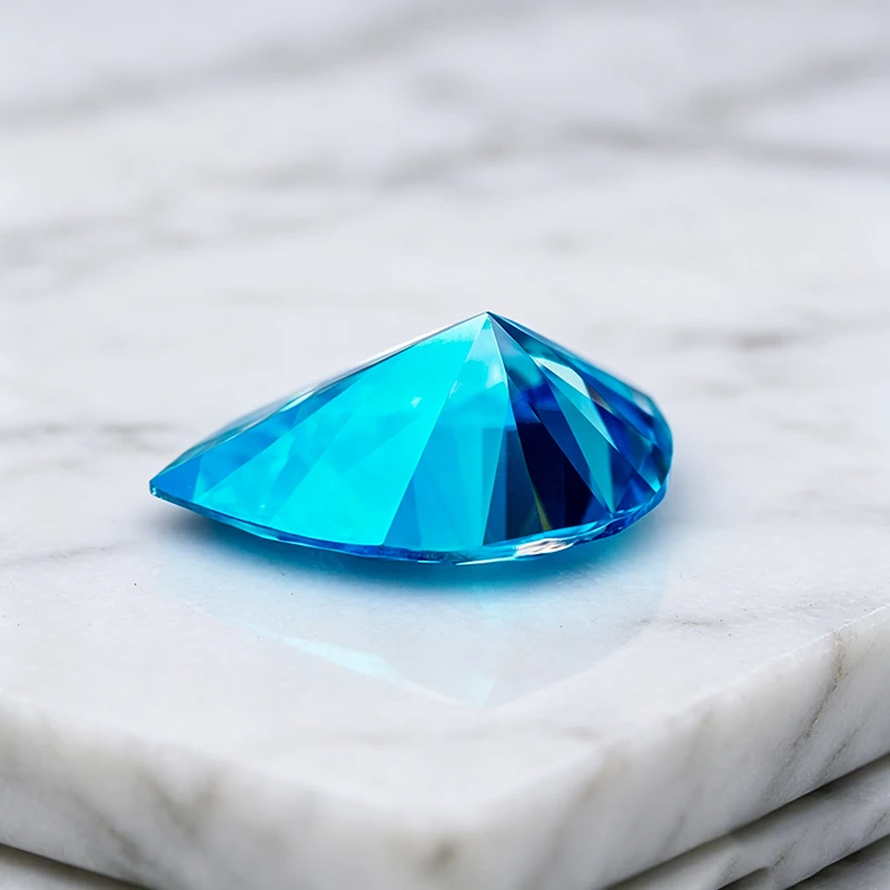 Moissanit-Stein Aquamarin Birnenförmiger Schliff Anhänger Edelstein für DIY Schmuckherstellung Ring Halskette Ohrringe Materialien mit Zertifikat – Detail 2