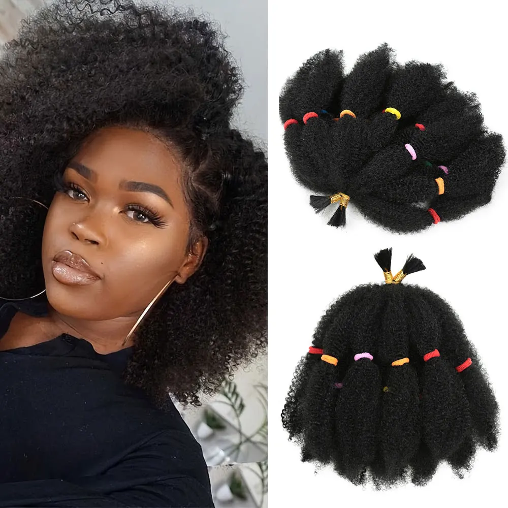 Alibaby 12 inch Synthetic Afro Kinky Curly Twists Hair Bulk for Braids Marley Twists Crochet Braid Hair Extensions for Women