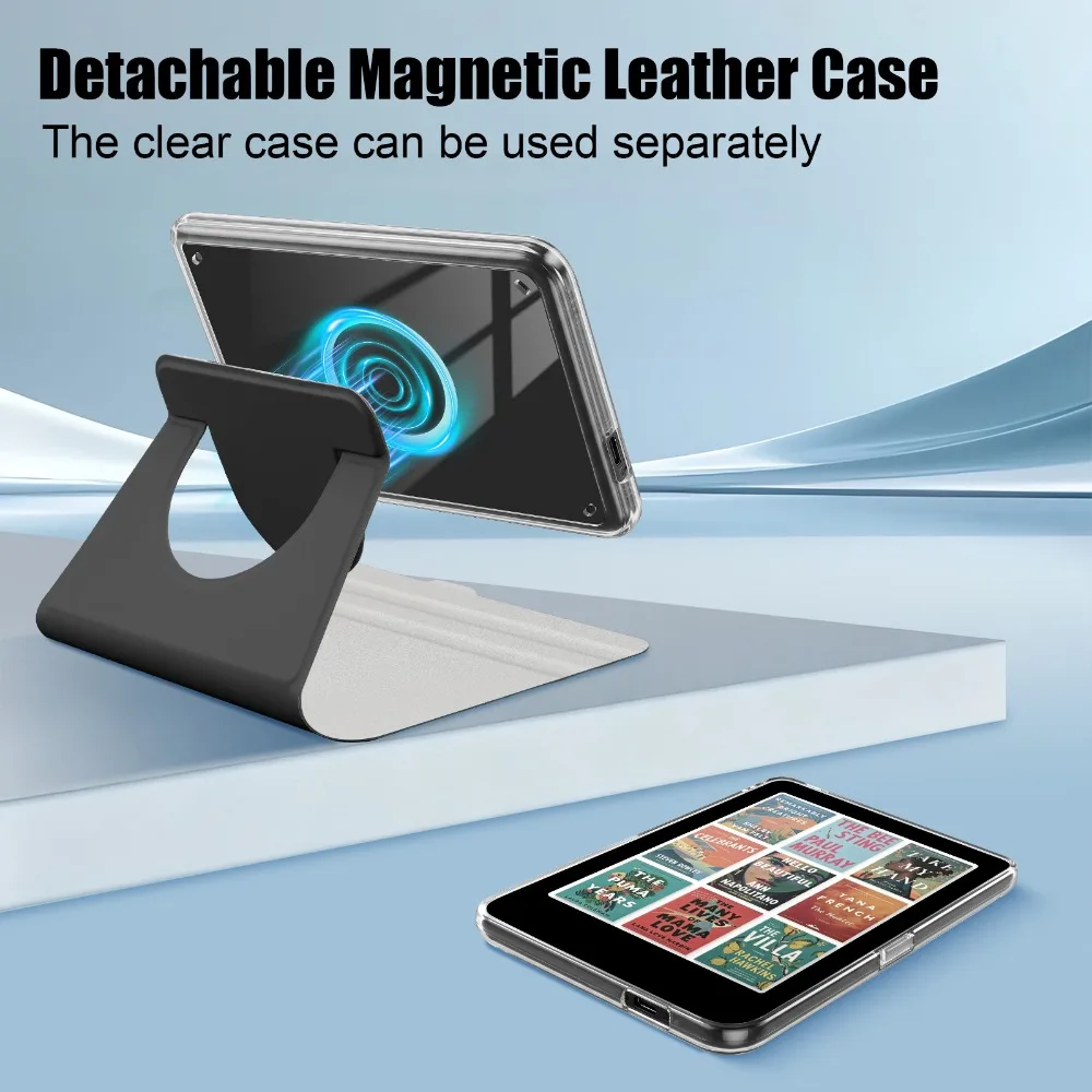 Detachable Case For Kobo Clara Colour / B&W / 2E Smart 6" eBook 360 Degree Rotating Stand Cover with Acrylic Back Coque,Easy to