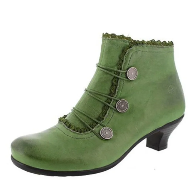 Women's Shoes Middle Ages Chunky Heel Ankle Boots Zip Role Playing Gothic Punk High Heels Plus Size Fashion Women Boots Luxury