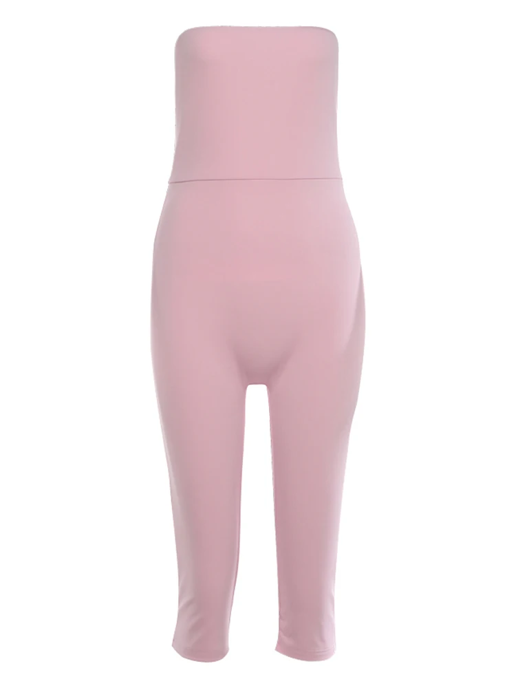 Weird Puss Fashion Einfacher Romper für Damen, trendiger rückenfreier, ärmelloser, dehnbarer, figurbetonter Playsuit für den Alltag, Mitternacht, Street-Party – Detail 2