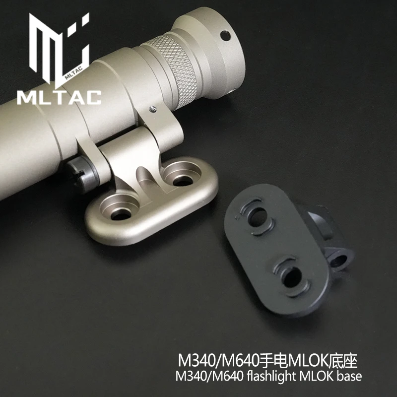 New Tactical Airsoft RM45 Off Set MLOK Base M340C M640DF M640V Flashlight Metal Mount For Outdoor Hunting Weapon Light Adapter