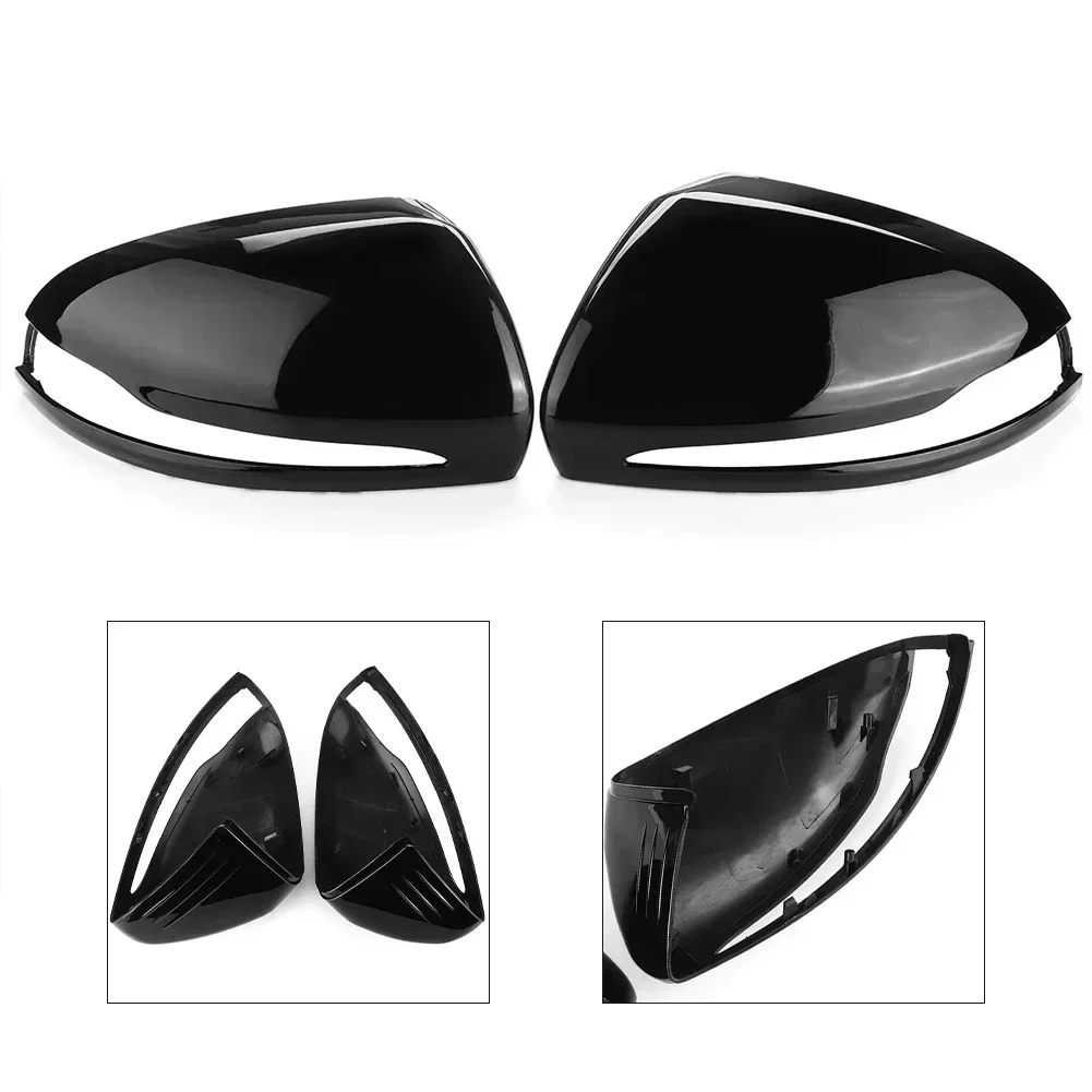 Sleek Glossy Black Replacement Side Mirrors for Mercedes Models Including C W205 E W213 and For GLC X253 For LHD Use Only