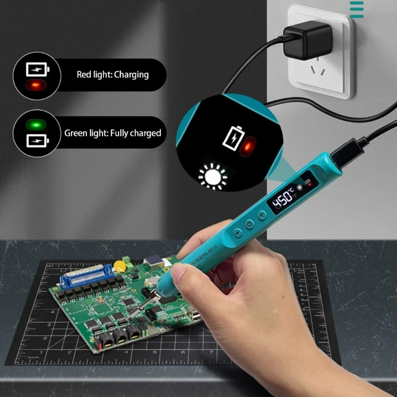 K9FB USB Hóa hàn Công cụ hàn sắt có thể điều chỉnh Nhiệt độ mang theo Phụ kiện Có sẵn sửa chữa nhà 200-450 ℃