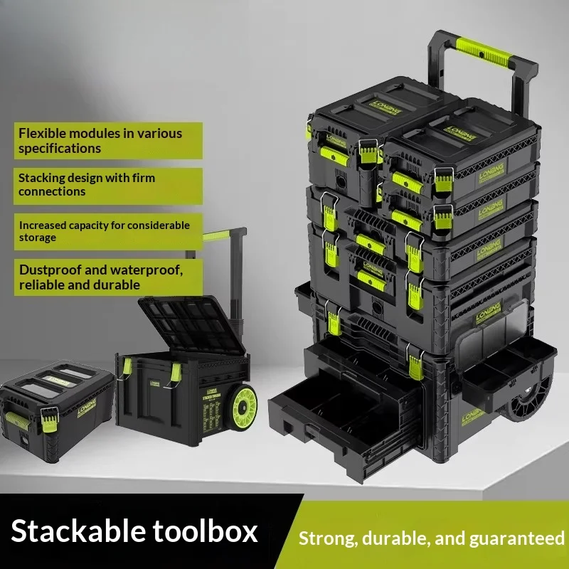 

Portable Lockable Metal Tool Box Heavy Duty Organizer Removable Tray Compartments Home Garage Auto Workshop Hard Case Box