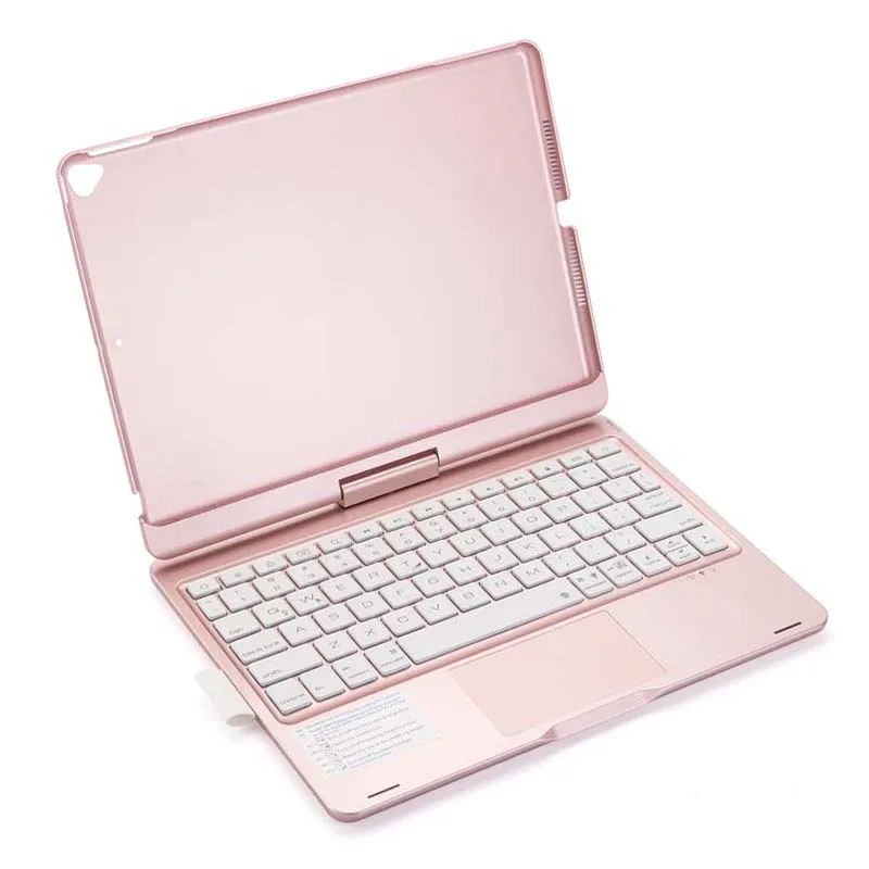 For iPad 10.2inch Case with Bluetooth Keyboard Pen Slot RGB Backlight Rotatable Foldable Stand for iPad 9th 8th 7th Gen