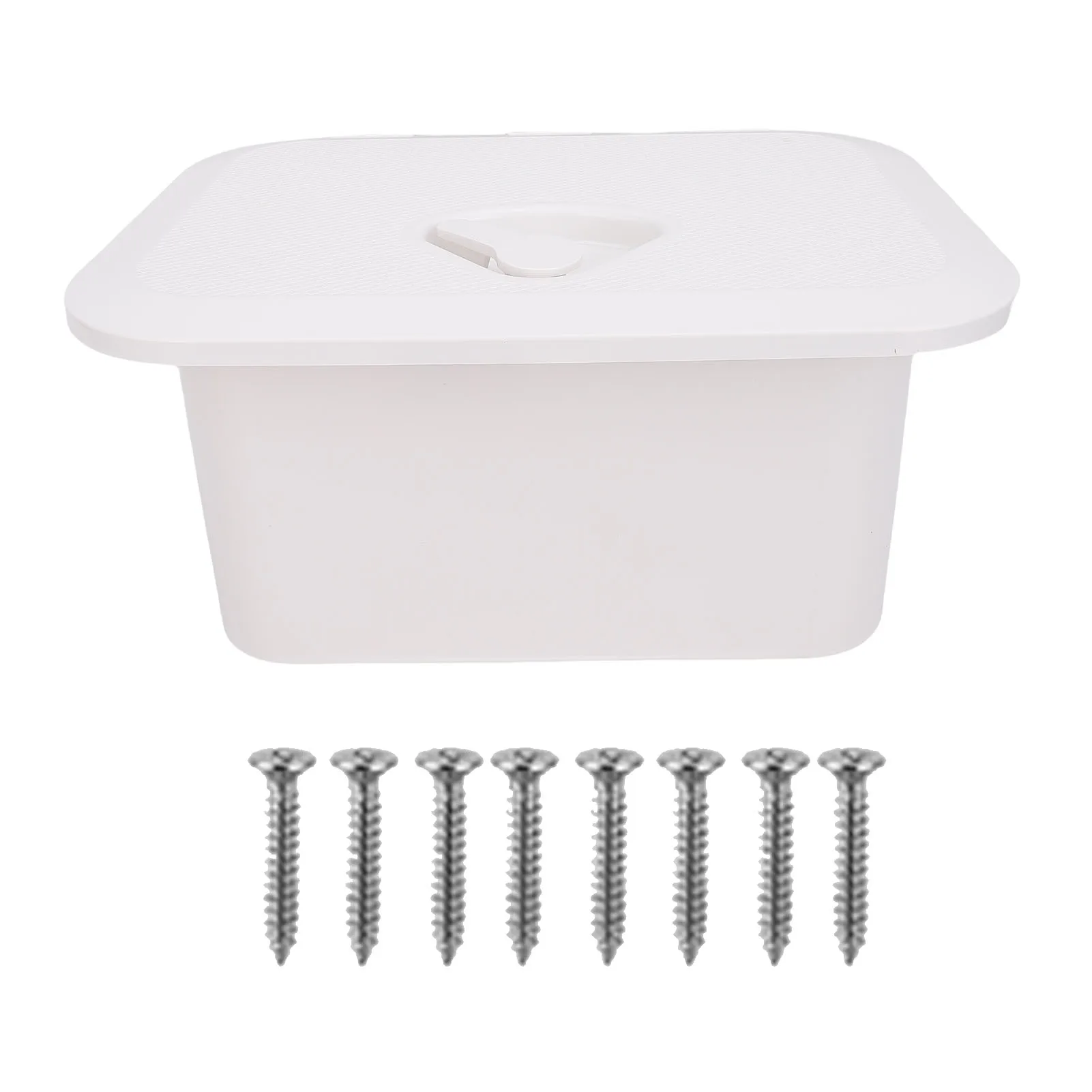 Marine Boat Storage Box ABS 37.5X27X17.5cm Boat Embedded Storage for Bait Fishing Gear Tools White Fishing Gear Organizer Box