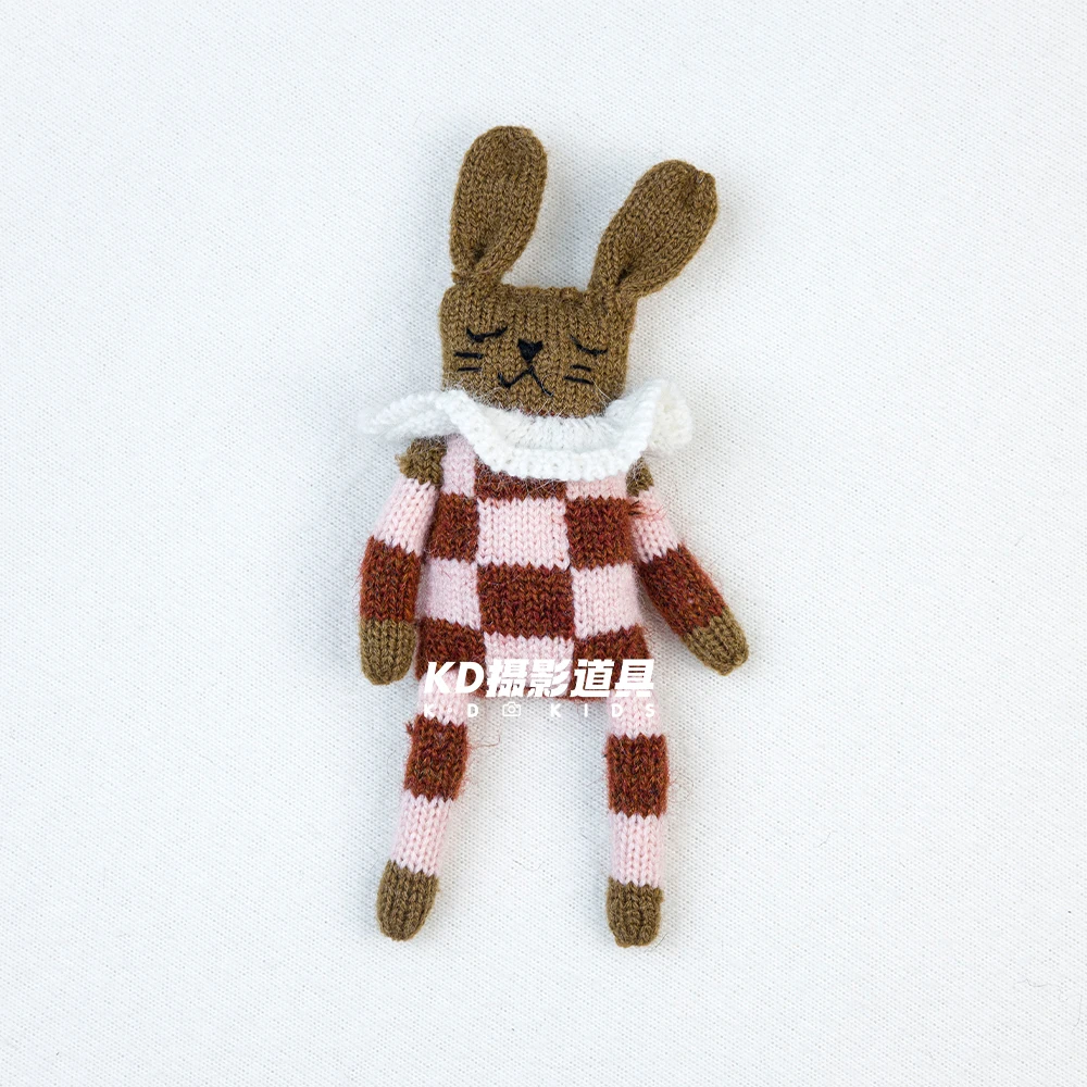 Adereços para fotografia de recém-nascidos, mini coelho de pelúcia feito à mão, boneca de pelúcia, animal fofo, estúdio, adereços de sessão de bebê, acessórios