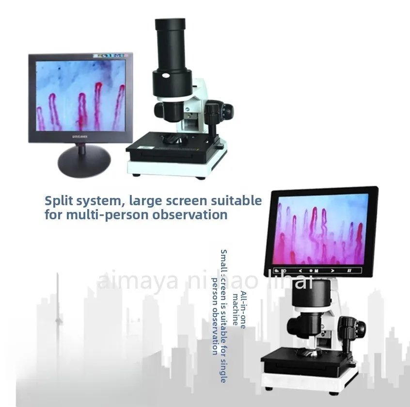 Digital Microscope Zoom Nailfold Capillary Microcirculation Detector Blood Microcirculation Analyzer with 7/8/9