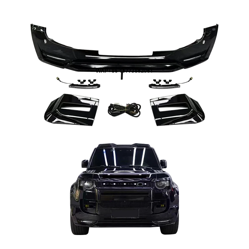 

Car Bumper Modification Upgrade New Model Front Lip Bumper Accessories with Fog Light for LR 2020-2025 Defender