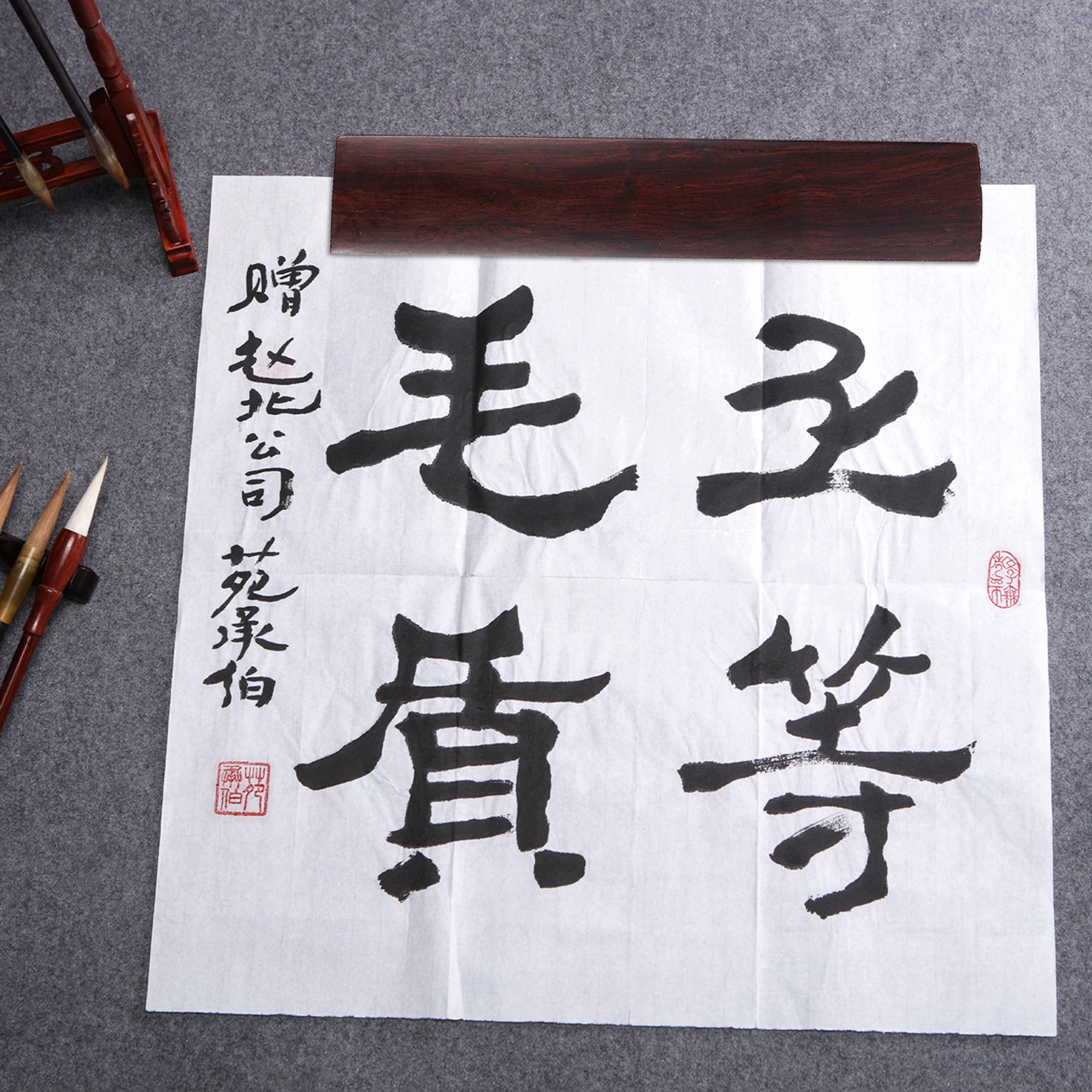 

Wooden Calligraphy Paper Weights For Office 18CMx35MM Rectangular Smooth Durable Desk Accessory Office Practice Golden