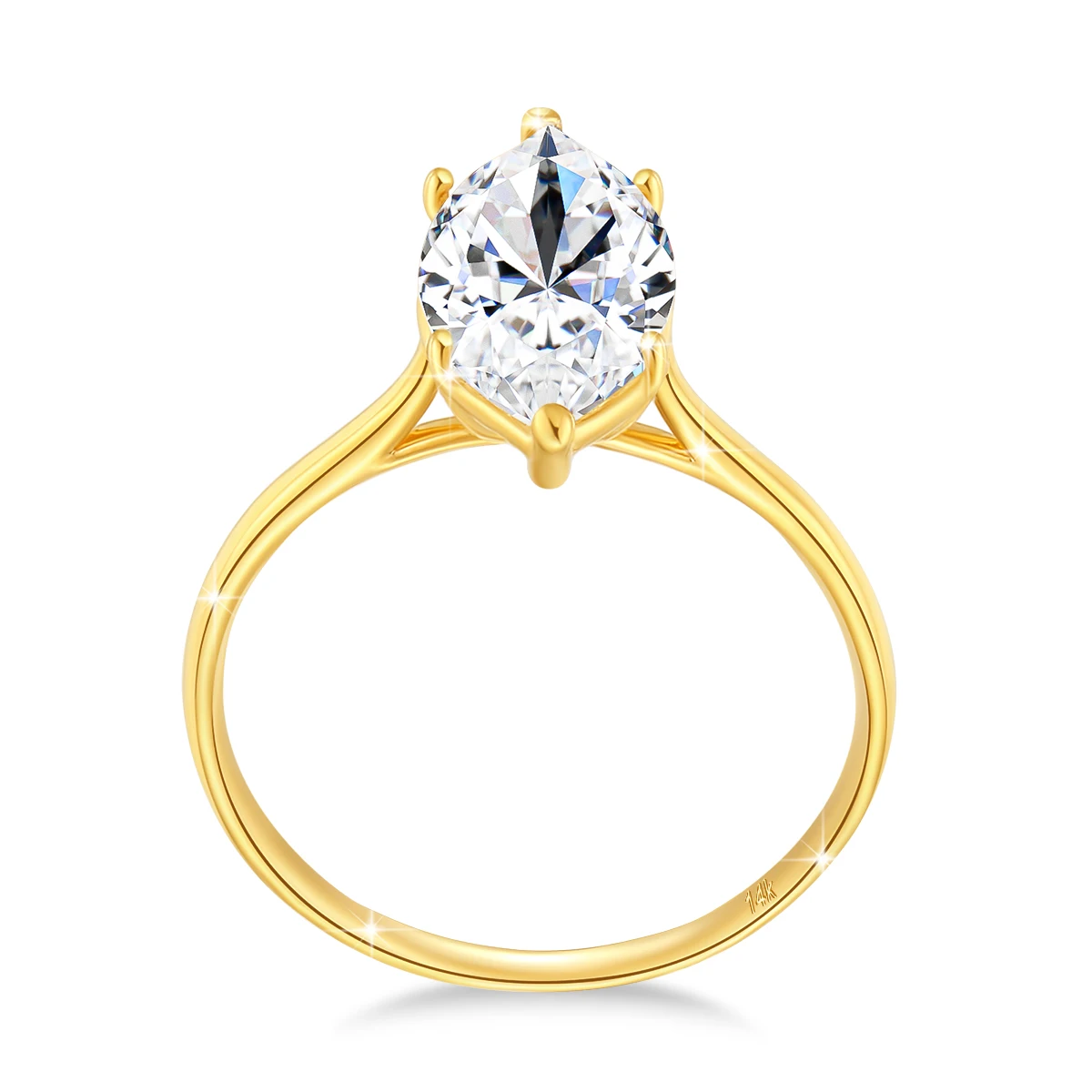 Marquise Cut Moissanite Ring 3ct 14k Gold 100% Real 7*14mm Stone Engagement Au585 K Gold Anniversary Jewelry With Certificate