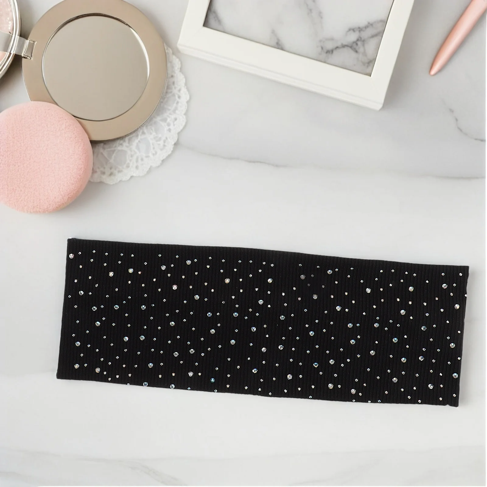 3 قطع عقال عمامة واسعة حجر الراين مطرز إكسسوارات الشعر المرنة للنساء الفتيات اليوغا الجري اللياقة البدنية تجريب تألق