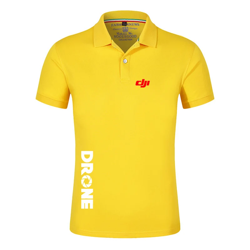 Dji Professional Pilot Drone Men Shirt Short Sleeve Polo Shirt Contrast Color New Clothing Summer Streetwear Casual Fashion Tops - Image 4