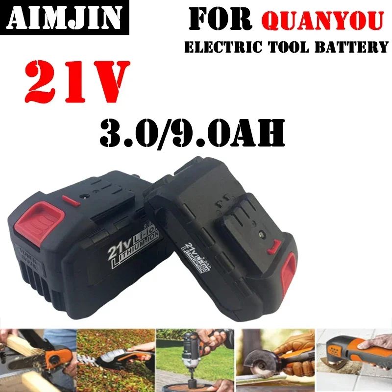 

100% NEW 21V 3.0/9.0Ah Lithium-ion Power Tool Battery Distribution Drill Power Tool Battery for QuanYou