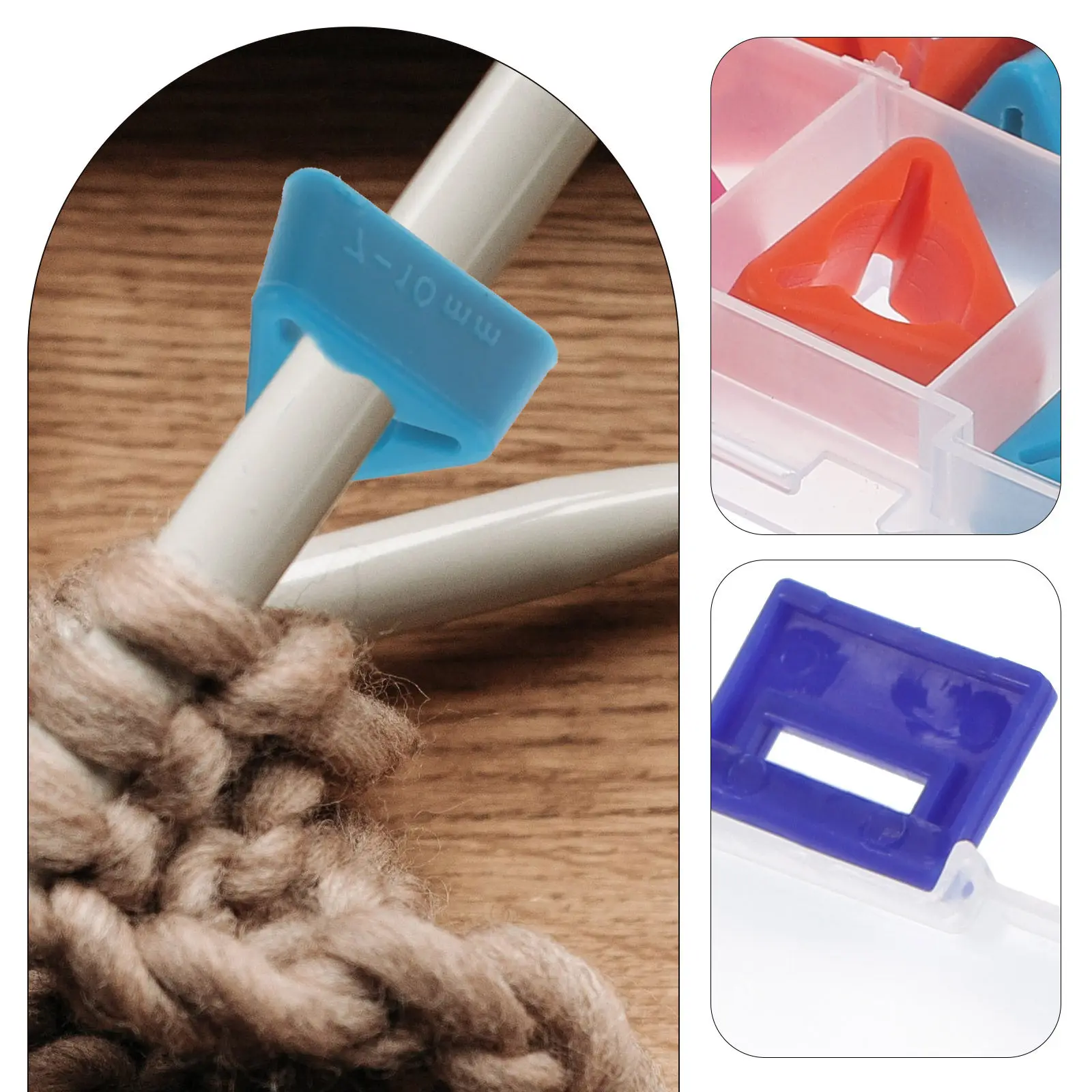 Rubber knitting needle caps for knitting beginners to protect needle tips from damage, 18 pcs with storage box, ABS material
