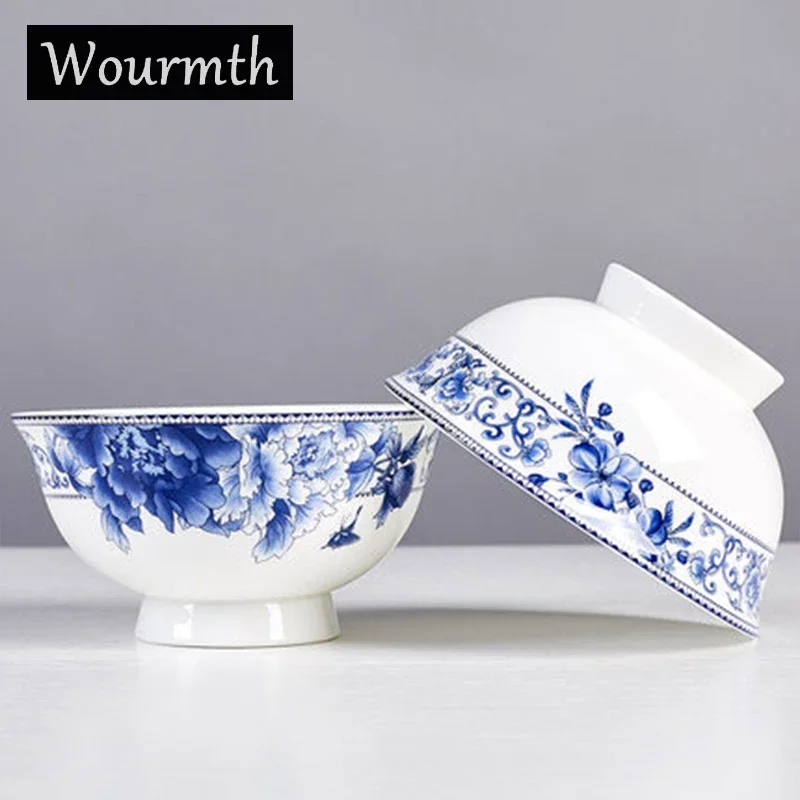 China Jingdezhen Blue and White Porcelain Tableware Rice Bowl Soup Ramen Bowl Ceramic Eco-Friendly Mixing Bowl