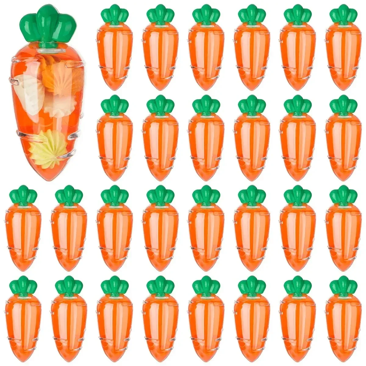 Caja de Dulces de Plástico con Forma de Zanahoria para Pascua, Cajas de Regalo Transparentes Creativas, Decoraciones para Fiestas de Pascua, Recuerdos para Niños, Suministros para Fiestas de Cumpleaños