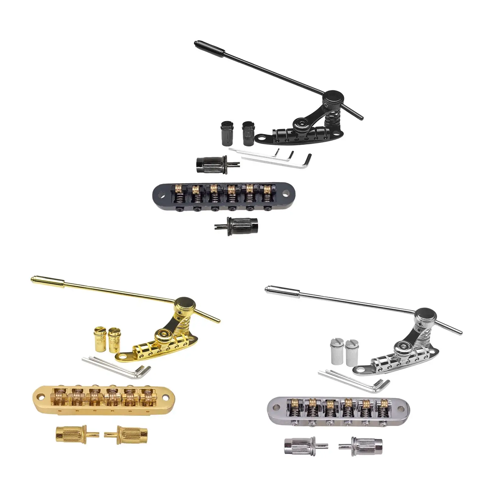 Universal Vibrato Bridge Zinc Saddles 6 String Tailpiece Tremolo Fixed Bridge for Electric Guitar Modification