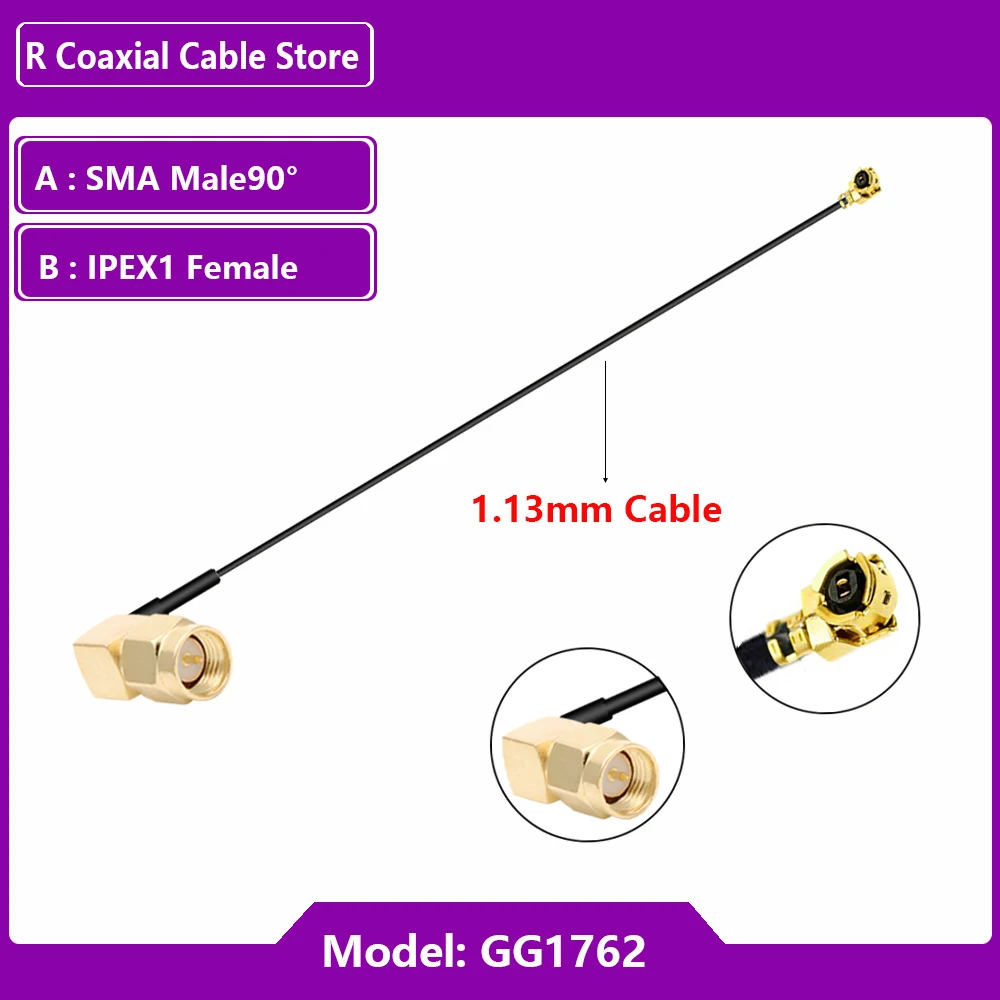 Câble d'extension IPEX RF RG1.13 mm 0.81mm SMA femelle vers Ufl U.FL IPX IPEX1 IPEX 4 femelle RP SMA mâle pour antenne WIFI, 1 pièce