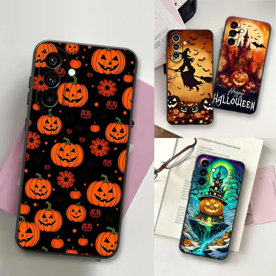 Halloween Star Pumpkin Phone Cover Case for Samsung Galaxy A57 A37 A50 A05 A55 A73 A51 A06 A15 A25 A16 A70 A52 A36 A41 A53 A17