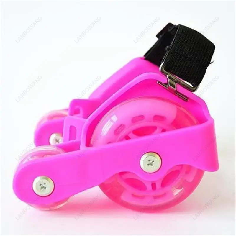 Portable Mini 4 Wheels Roller Skates With Auxiliary PU Wheels Adult Commute Walking Skate Shoes Mobility Tool