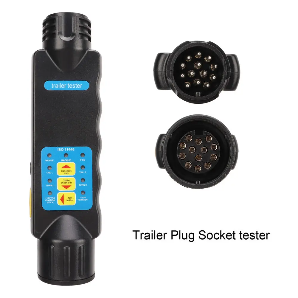 1 Pcs 12V 13 Pin Tow Bar Trailer Tester Vehicle Light Plug Socket Wiring Test Diagnostic Tools