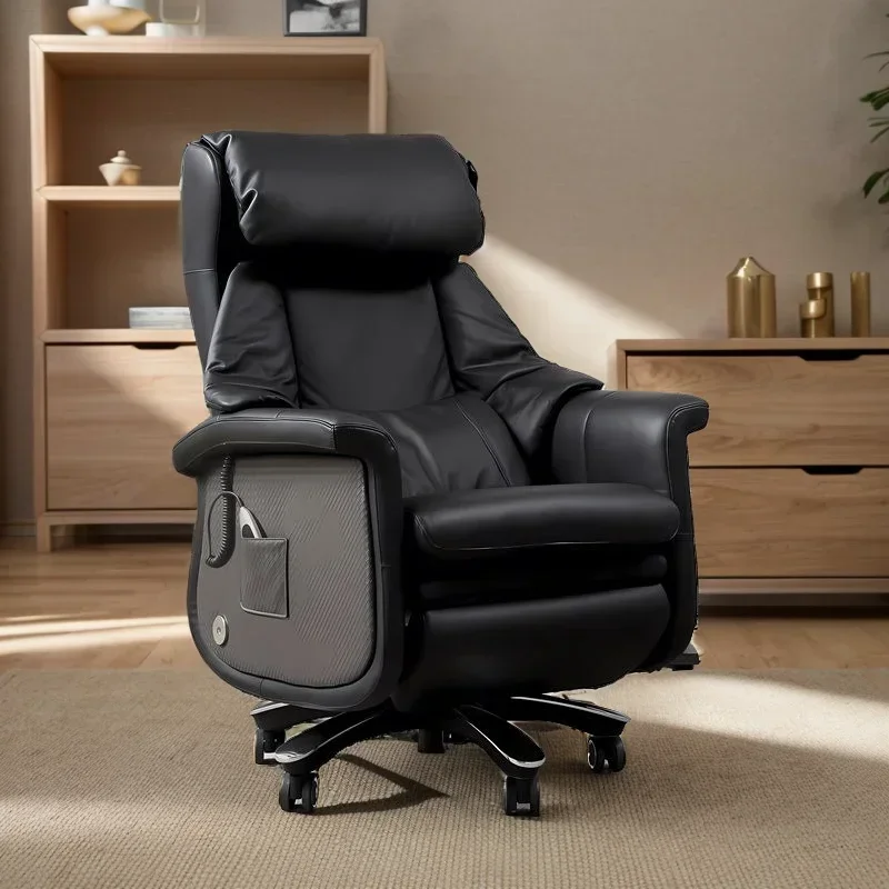 

Электрическое массажное кресло для босса с откидной спинкой, обеденный перерыв, офисное сидячее домашнее компьютерное кресло, кожаное удобное офисное кресло
