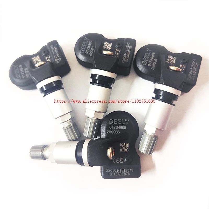 4PCS Original 433MHz TPMS Tire Pressure Sensor 1017034809 For Geely Coolray SX11 2018 2019 2020 2021 2022 PHEV EPro