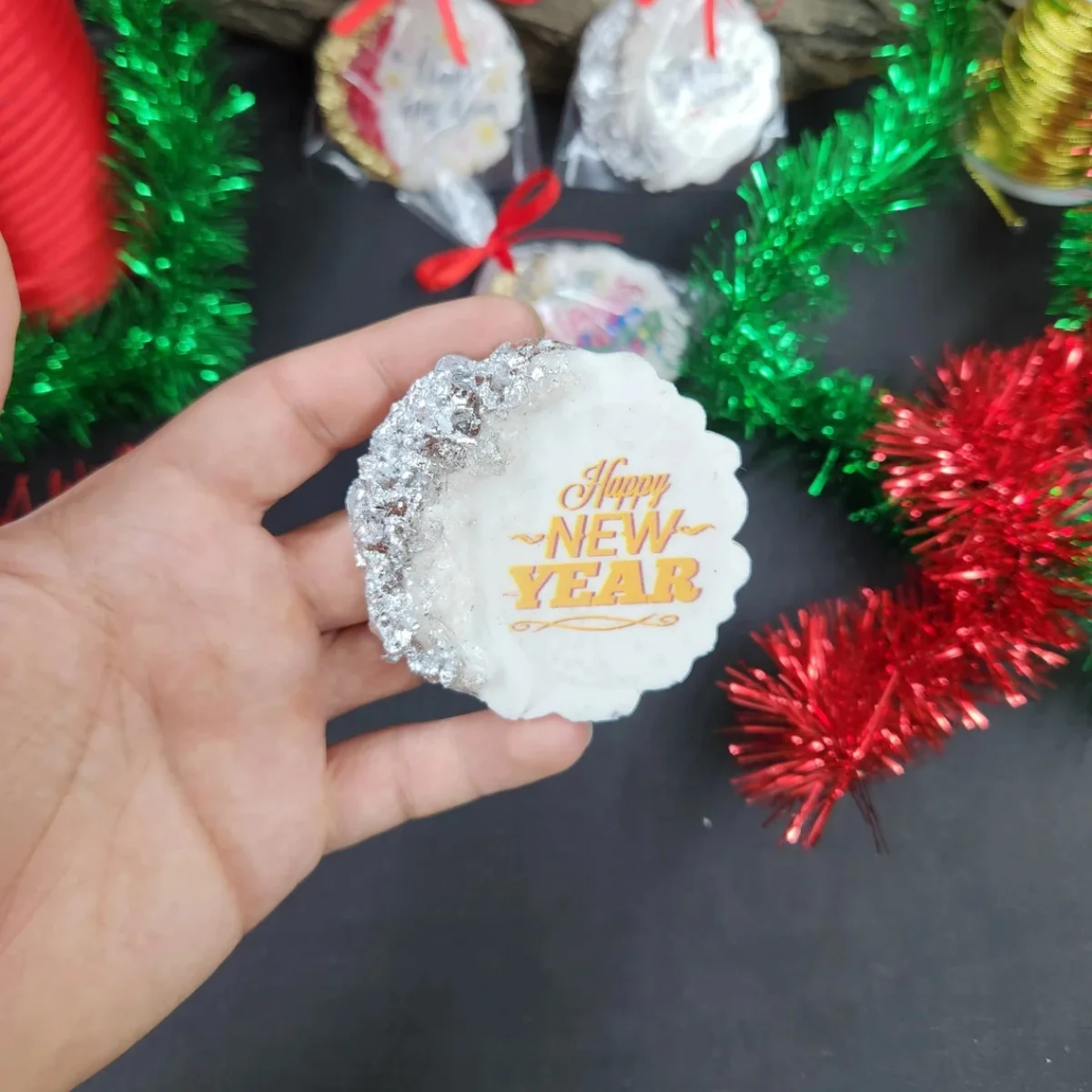 Bulk Merry Christmas Magnet Favors, Happy New Year's Gifts for Guests, Bulk Custom Resin Magnet, Personalized Xmas Souvenir Resi