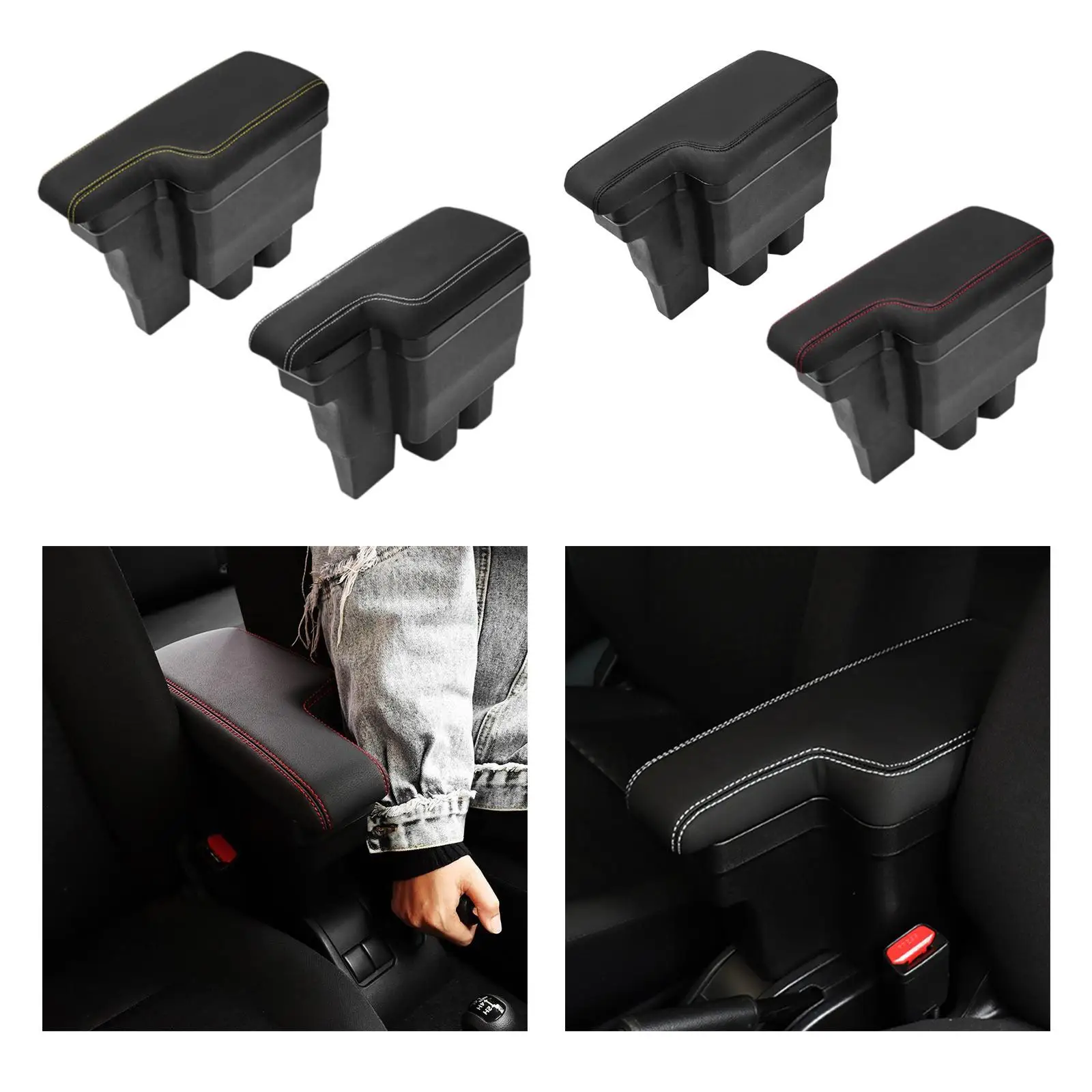 

Car Armrest Box Practical Sturdy Elbow Support Case Convenient Tidying Arm Rest Box for Jimny Jb64 2019-2024 Jb74 2019-2024