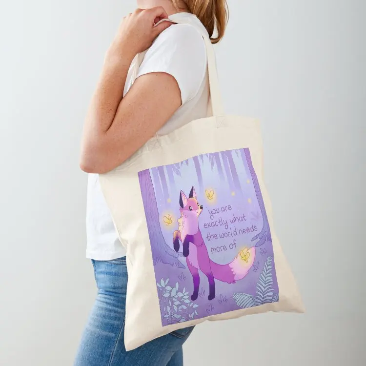 Kind Fox and Fireflies Dance Tote Bag Women's bags Customizable tote bag bags woman 2026