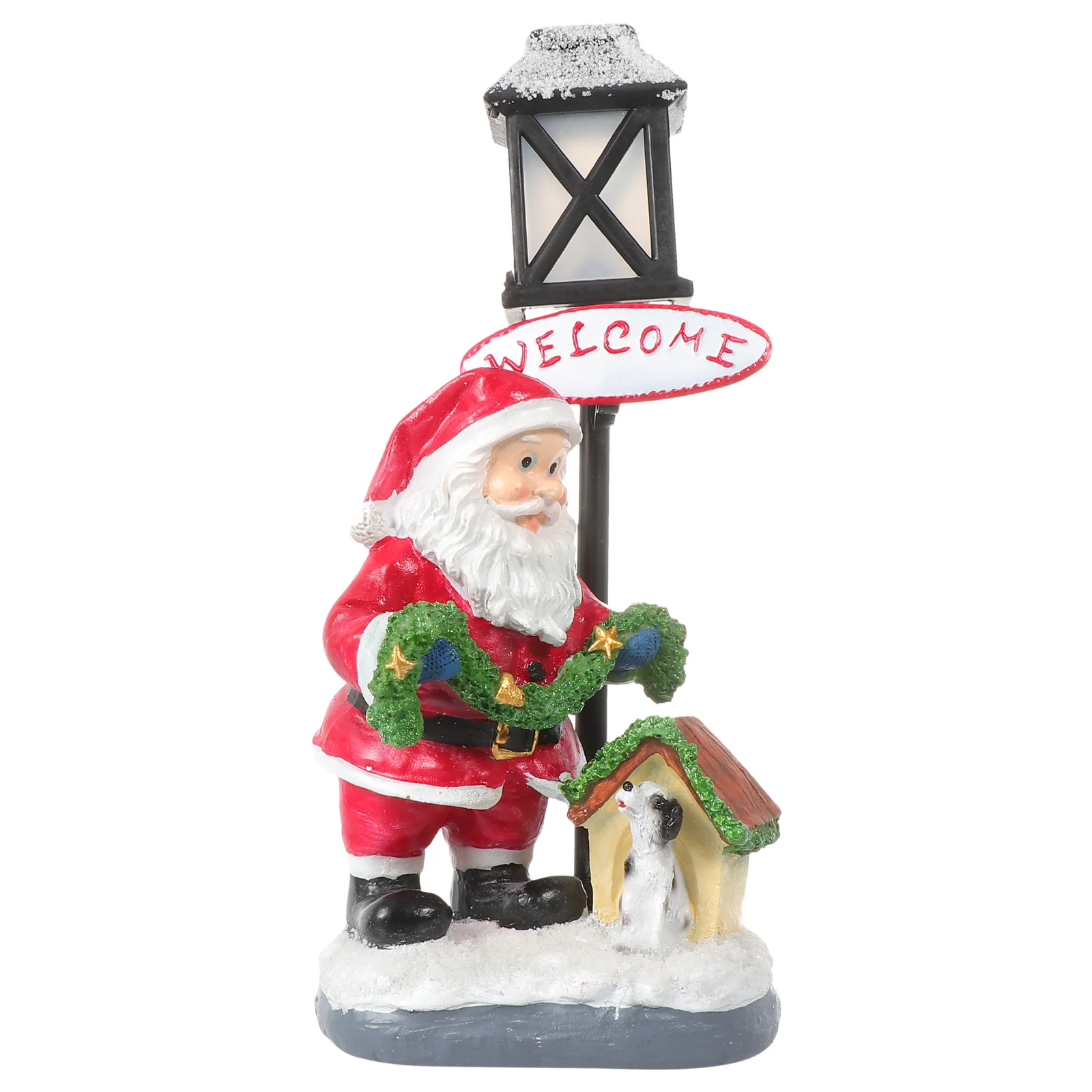 

Santa Night Light Christmas Lamp Decoration Resin Tabletop Adornment Glowing LED for Living Mall Festive