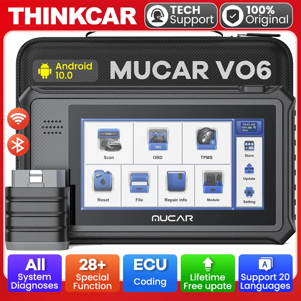 

Автомобильный сканер MUCAR VO6 OBD2, диагностический сканер, уровень OE, все системы диагностики, дожизненное бесплатное обновление