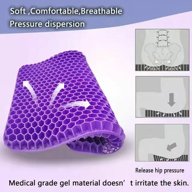 Double Layer Gel Honeycomb Seat Comfort Support Cushion Cooling Flex Pain Relief