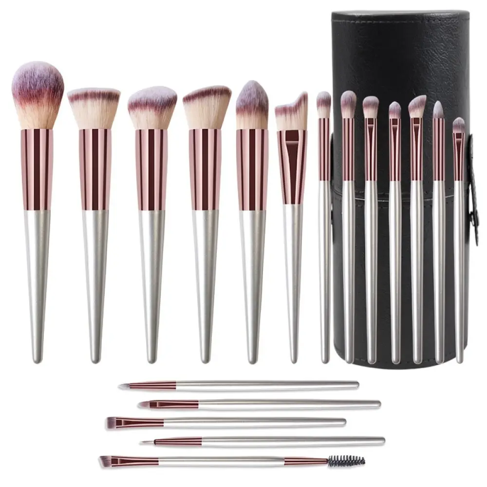 Essential Beauty Makeup Brush Set Soft Synthetic Hair Foundation Powder Eyeshadow Concealer Cosmetic Tools Wooden Handle