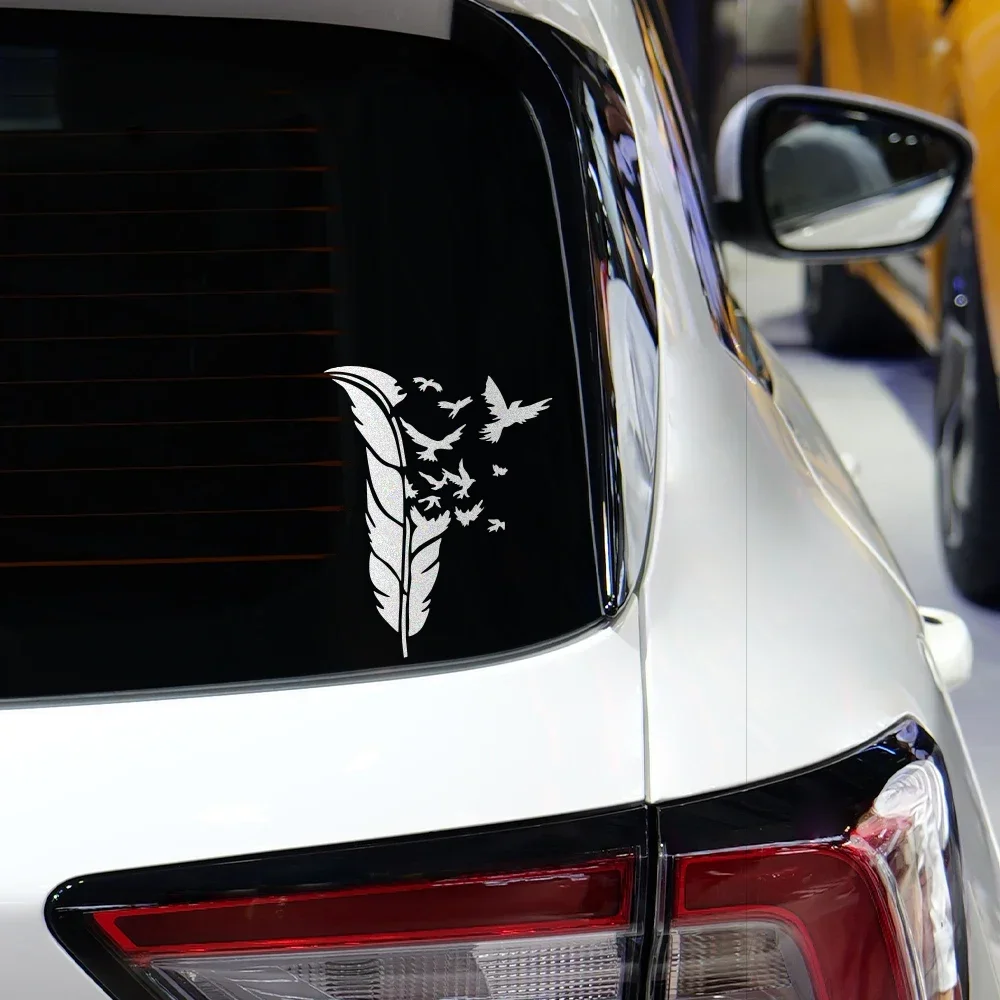 

Creative Feather Eagle Sticker Car Reflective Vinyl Decor Decals Auto Window Windshield Bumper Hood Waterproof Tuning Decoration