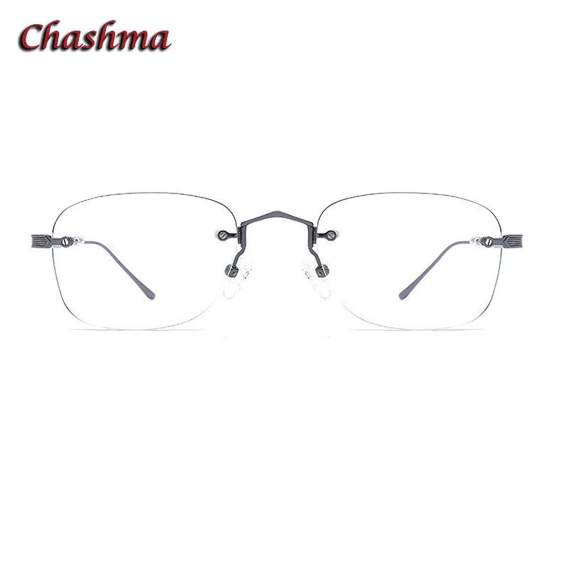 Chashma Men Rimless Glasse Pure Titanium Light Optical Eyewear Brand Designer Optic Degrees Prescription Lenses Spectacles Women