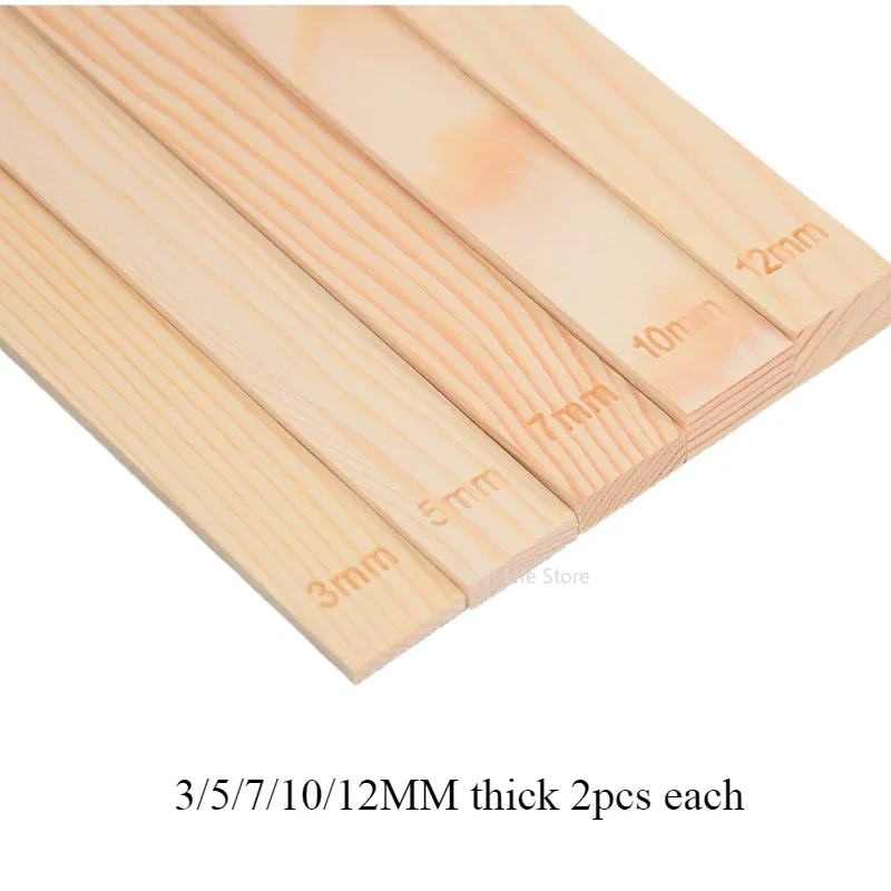 10 Pcs Set Ceramic Clay Board Roller Guide 3/5/7/10/12MM Pine Wood Strip Wooden Ruler Ceramic Mud Plate Forming Pottery Tools