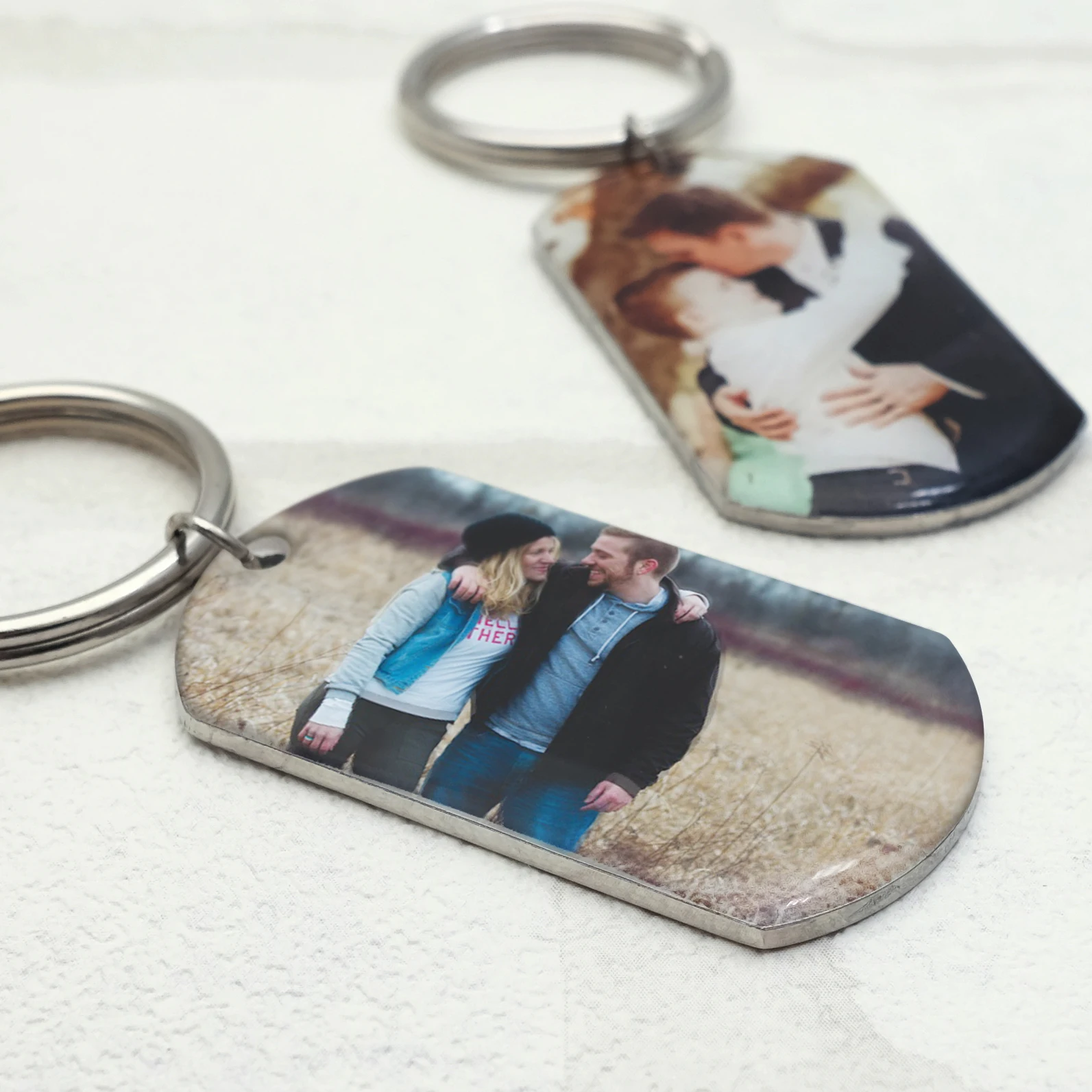 Personalized Photo Keychain Custom Picture Key Chain Customized Keyring Dogtag Keychain Double Sided Gift For Him Boyfriend Gift