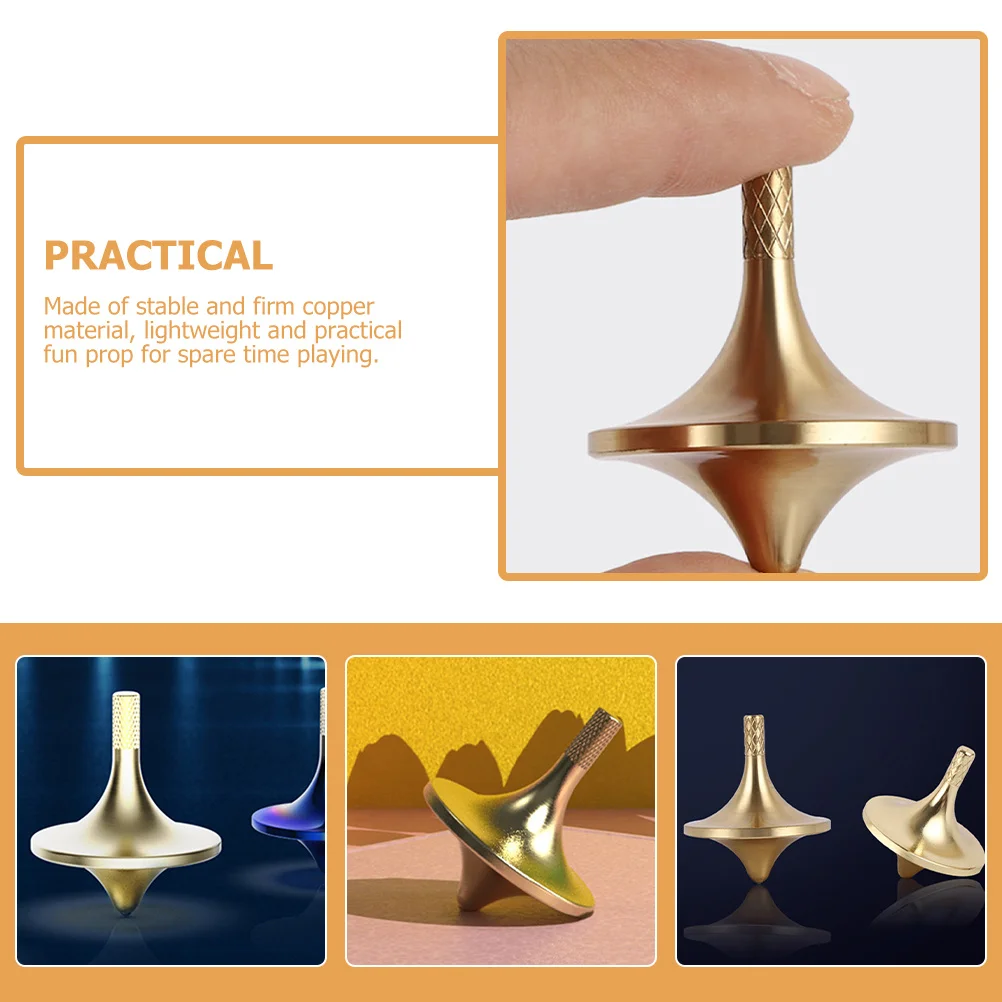 Giroscópio de cobre cor de latão amarelo durável leve portátil interativo descompressão presente de jogo de mesa