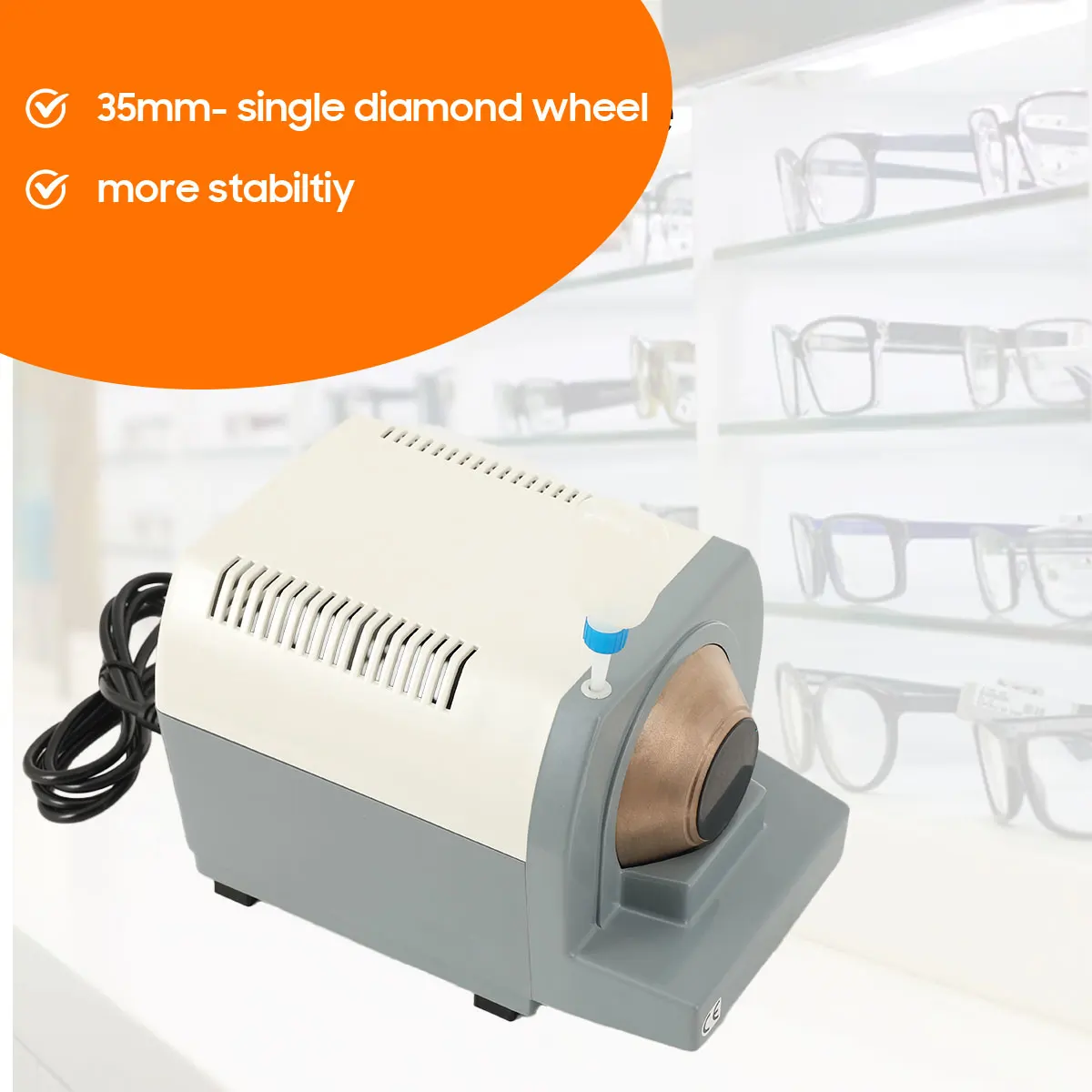 Spectacle Lens Edging Machine ABS Metal NH-100 AC 110V 60HZ 75W High Speed Optical Precise Grinding Machine Hand Lens Edging Manua
