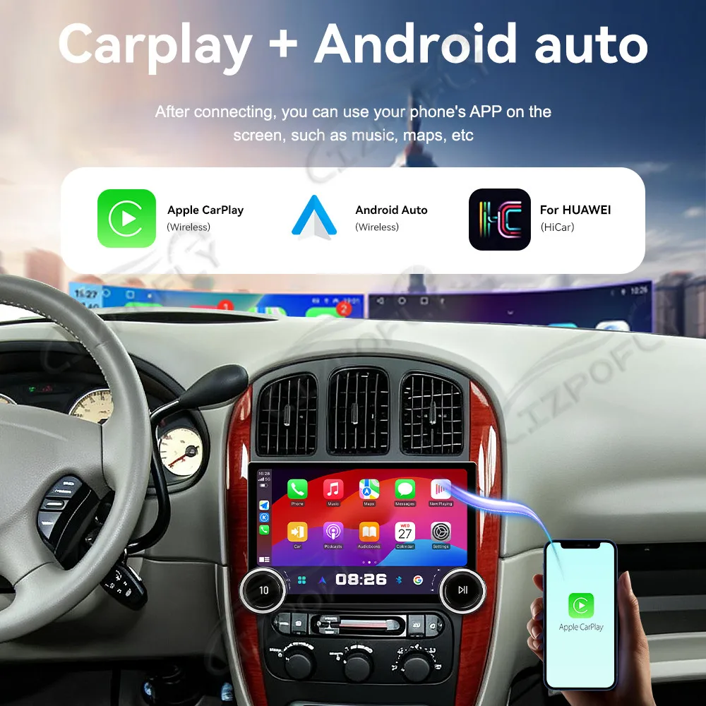 

Lizpofly Upgrade 11.5 Inch Radio For Chrysler Grand Voyager 2006-2012 with Wireless Carplay&Android Auto, Touchscreen & GPS Nav