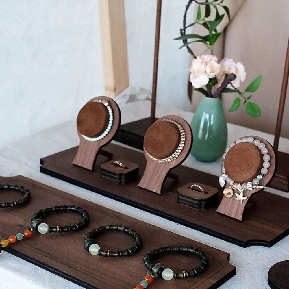 

Simple Wood Bracelet Tray Organizer Storage Case Jewelry Display Stand Necklace Ornaments Bracelet Display Rack Gift