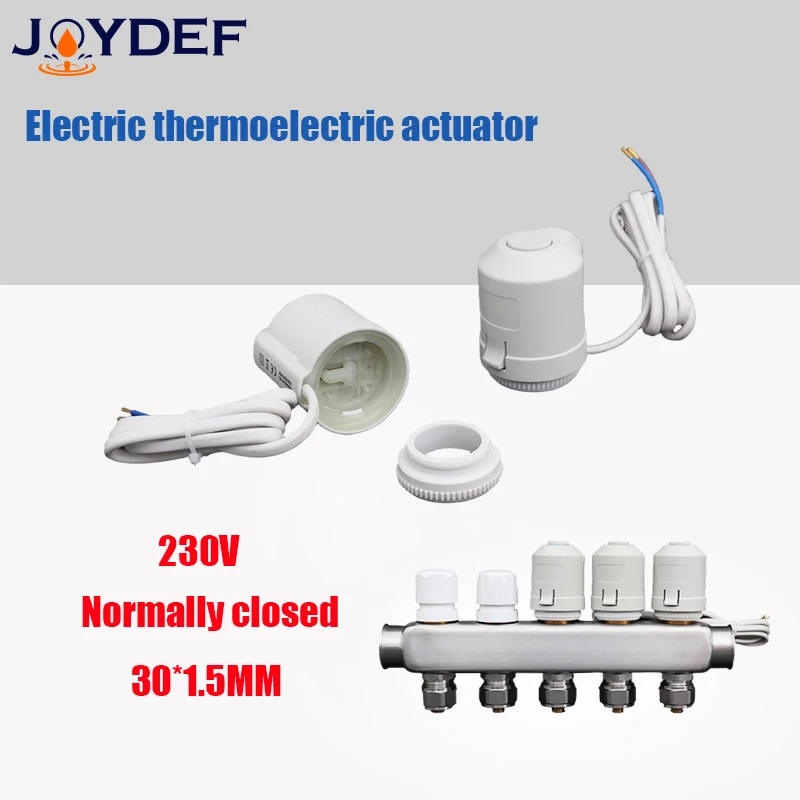 

C30 1/5/10 шт. 230 В 24 В нормально закрытый электрический термопривод M30*1,5 мм для подогрева пола TRV Radiato