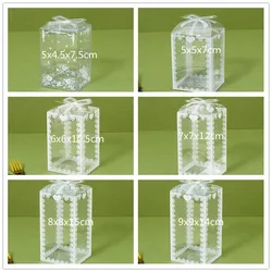 10pcs Spot transparent printed packaging box, PVC food candy box, monochromatic printed plastic box