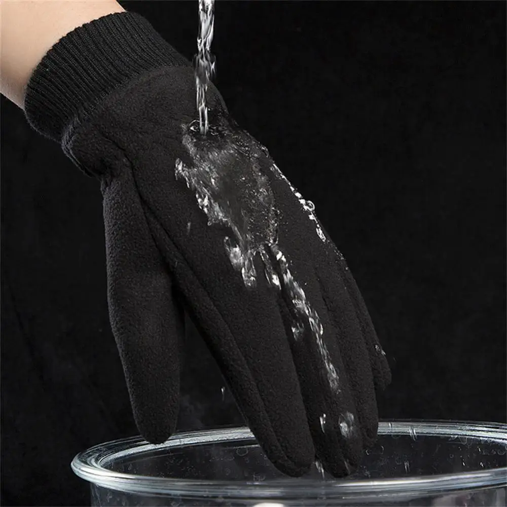 A Pair Winter Gloves Rock Roll Plush Windproof Anti Slip Thickened Warm Gloves Cycling Sports Anti Slip Warm Men's Gloves